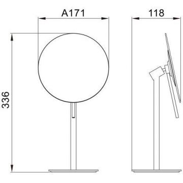 Зеркало Savol (Савол) настольное косметическое с увеличением 5х JAVA S-M111 хром