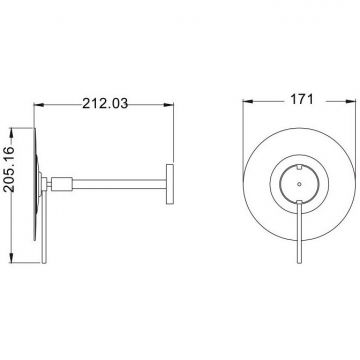 Зеркало Savol (Савол) настенное косметическое с увеличением 5х JAVA S-M112 хром