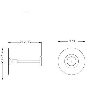 Зеркало Savol (Савол) настенное косметическое с увеличением 5х JAVA S-M112LB золото
