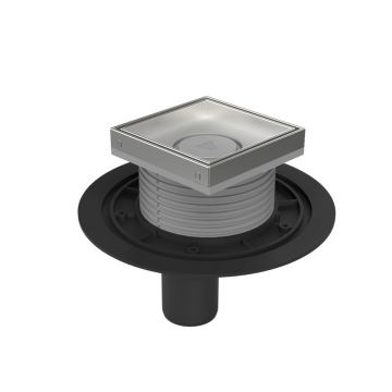 Трап для душа Azario (Азарио) пластиковый DN50 вертикальный слив универсальный с решеткой 122х122 мм хром AZ-384 A