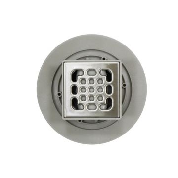 Трап для душа Azario (Азарио) с металлической решеткой вертикальный выпуск 100х100 мм хром AZZ15100