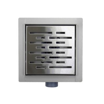 Трап для душа Azario (Азарио) металлический 360 горизонтальный выпуск 150х150 мм хром AZZ3150