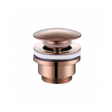 Донный клапан Abber (Аббер) AF0011RG без перелива, клик-клак, розовое золото