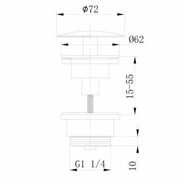 Донный клапан Abber (Аббер) AF0012SP без перелива, фиксированный, сатин