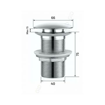 Донный клапан Gid Minucia без перелива Ch100 73302K хром