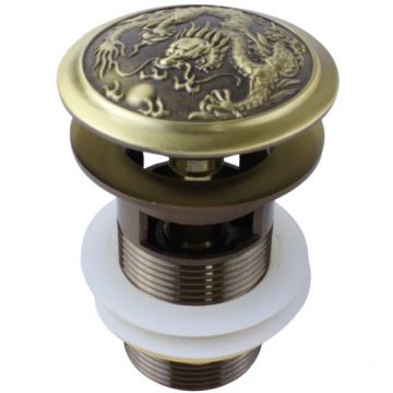 Слив с переливом Bronze de Luxe (Бронз Де Люкс) ДРАКОН для раковины (латунь) 21984 бронза