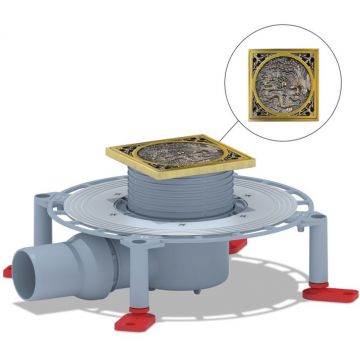 Трап Bronze de Luxe (Бронз Де Люкс) горизонтальный выход, комбинированный затвор, дизайн-решетка Дракон 21986-5602 бронза