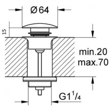 Донный клапан Bronze de Luxe (Бронз Де Люкс) 1760s матовый, хром 008CC