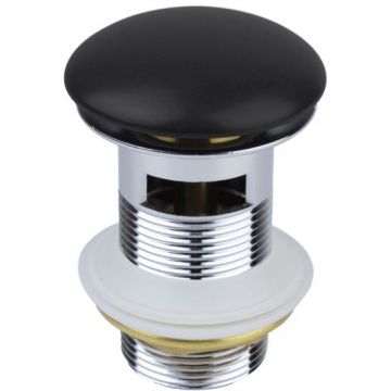 Донный клапан Bronze de Luxe (Бронз Де Люкс) черный с переливом, керамическая крышка 1001/1B