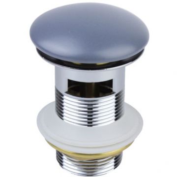 Донный клапан Bronze de Luxe (Бронз Де Люкс) с переливом светло-серый (керамическая крышка) 1001/1GR