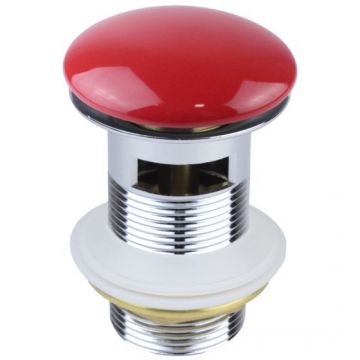 Донный клапан Bronze de Luxe (Бронз Де Люкс) с переливом красный (керамическая крышка) 1001/1R