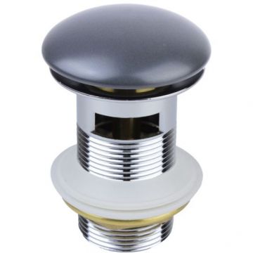 Донный клапан Bronze de Luxe (Бронз Де Люкс) с переливом темно-серый (керамическая крышка) 1002/1DGM