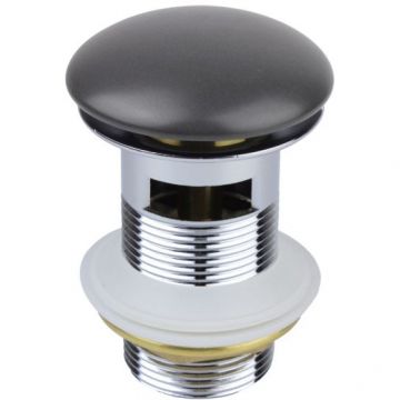 Донный клапан Bronze de Luxe (Бронз Де Люкс) с переливом, серый матовый (керамическая крышка) 1003/1G