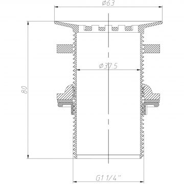 Выпуск для раковины Arrowhead (Арровхэд) без перелива 1 1/4″ 80 мм Хром (740005)