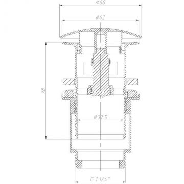 Донный клапан Arrowhead (Арровхэд) с переливом 1 1/4″ 80 мм Белый (740006)