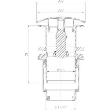 Донный клапан Arrowhead (Арровхэд) с переливом 1 1/4″ 80 мм Бронзовый (740007)