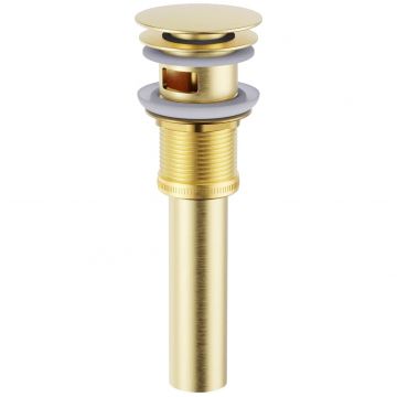 Донный клапан для раковины Створки SW-001GM с переливом, матовое золото, Stworki