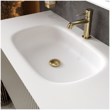 Донный клапан для раковины Створки SW-001GM с переливом, матовое золото, Stworki