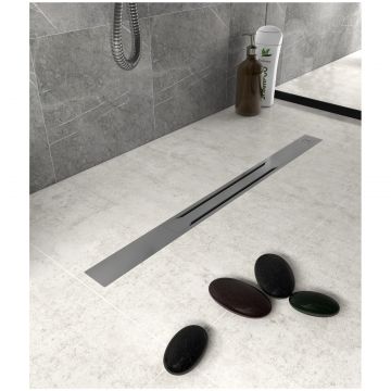 Душевой лоток Си Кей Дрейн VERA-SAQUA014 60 см, двойной, с мокрым затвором, щелевой, из нержавеющей стали, с решеткой, Ck Drain