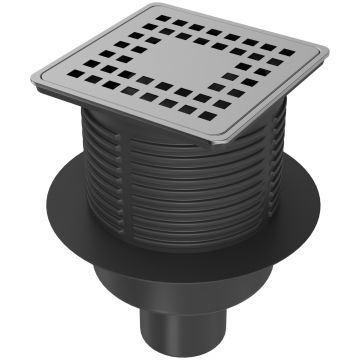 Душевой трап Си Кей Дрейн 3000-0010 10x10, в пол, хром, с сифоном, Ck Drain