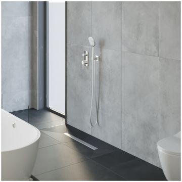 Душевой лоток Си Кей Дрейн AQCP11-80 Plain 80 см, щелевая решетка из нержавеющей стали, с рамкой, Ck Drain