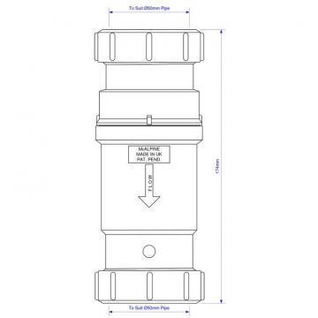 Сифон McAlpine (Макальпин) тип сухой гидрозатвор 50-50 мм (пакет) MRNRV50C-PB