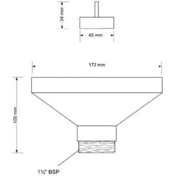 Приемная воронка McAlpine (Макальпин) овальная 1 1/2″ Н FUNNEL-B