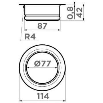 Сменная горловина для измельчителя Omoikiri (Омойкири) Nagare Slim NA-02-G (4956716)