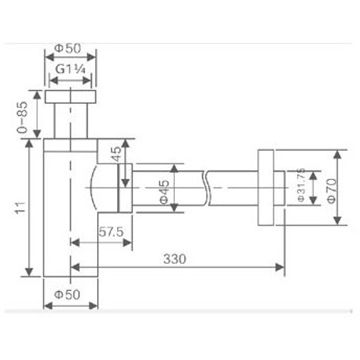 Сифон для раковины Savol S-LSQ01H, черный