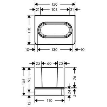 Стакан для зубных щеток Axor (Аксор) Universal настенного монтажа, подвесной, хром, 42834000