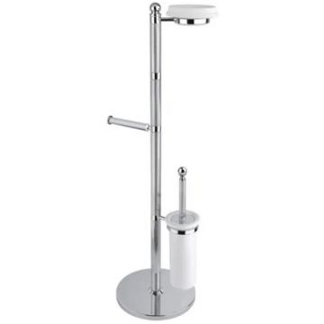 Стойка напольная c держателем туалетной бумаги, щеткой для унитаза и держателем для освежителя воздуха Cezares (Цезарис) Olimp, цвет хром OLIMP-WCS-01-M