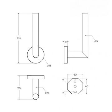 Держатель для туалетной бумаги, вертикальный Cezares (Цезарис) Relax, цвет сатин RELAX-PHV-IN