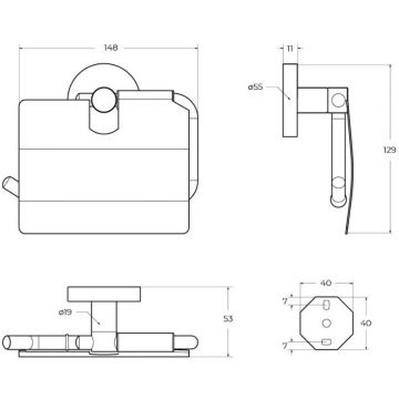 Держатель для туалетной бумаги Cezares (Цезарис) Relax, цвет хром RELAX-PH-01