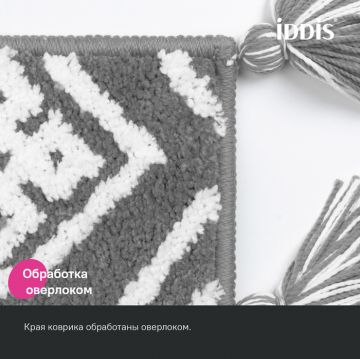 Коврик для ванной комнаты Iddis (Иддис) Dcor с кисточками, 50x80, серый, DT01P58i12