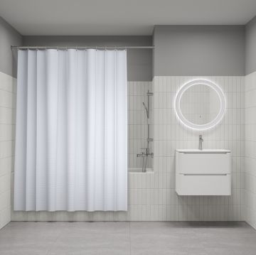 Штора для ванной Iddis (Иддис) Dcor, 200х180 см, белый, DW01P18i11