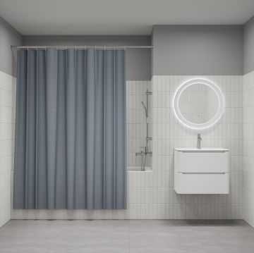 Штора для ванной Iddis (Иддис) Dcor, 200х180 см, серый, DW03P18i11