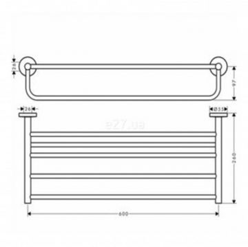 Вешалка Hansgrohe (Хансгрое) Logis Universal подвесная с держателем для полотенец, хром, 41720000