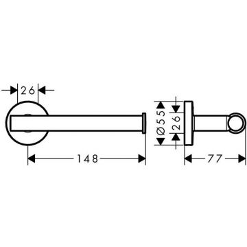 Держатель рулона туалетной бумаги Hansgrohe (Хансгрое) Logis Universal подвесной без крышки, хром, 41726000