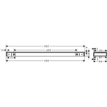 Полка Hansgrohe Rainfinity подвесная 500х80 мм металл/стекло Белый матовый 26844700