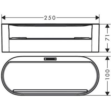Корзина для хранения Hansgrohe (Хансгрое) WallStoris глубокая 27912670 Черный матовый