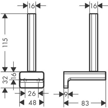 Держатель запасного рулона Hansgrohe (Хансгрое) AddStoris, черный матовый, 41756670