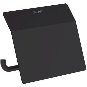 Держатель туалетной бумаги Hansgrohe (Хансгрое) AddStoris с крышкой, черный матовый, 41753670