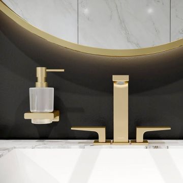 Диспенсер для жидкого мыла Hansgrohe (Хансгрое) AddStoris полированное золото 41745990