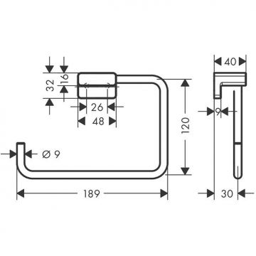 Полотенцедержатель Hansgrohe (Хансгрое) AddStoris 18.9 см, кольцо, полированное золото 41754990