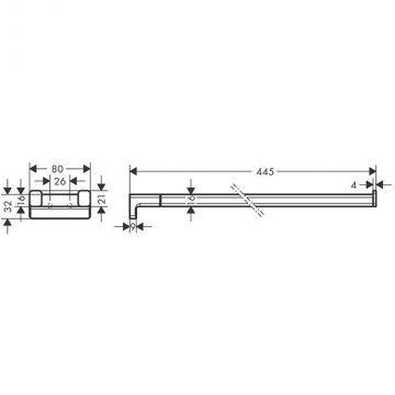 Полотенцедержатель Hansgrohe (Хансгрое) AddStoris двухрожковый 44.5 см Белый матовый 41770700