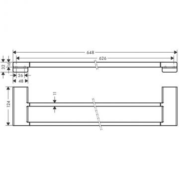 Полотенцедержатель двойной Hansgrohe (Хансгрое) AddStoris 64.8 см Белый матовый 41743700