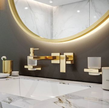 Стакан для зубных щеток Hansgrohe (Хансгрое) AddStoris полированное золото 41749990