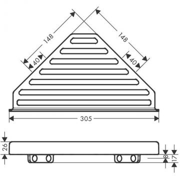 Угловая корзинка Hansgrohe (Хансгрое) AddStoris, 41741700, Белый матовый