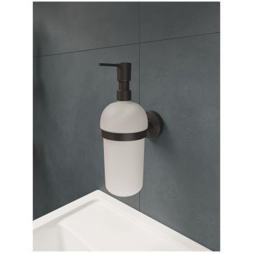 Дозатор для жидкого мыла DEKOR BANYO Alina Black A40 5012 04 настенный, черный