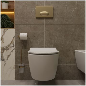 Ершик для унитаза DEKOR BANYO Alina Gold A40 6009 02 настенный, золото, с подставкой и держателем